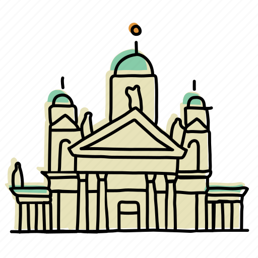 Buildings, finland, helsinki cathedral, landmarks, palace, royalty, sketch icon - Download on Iconfinder