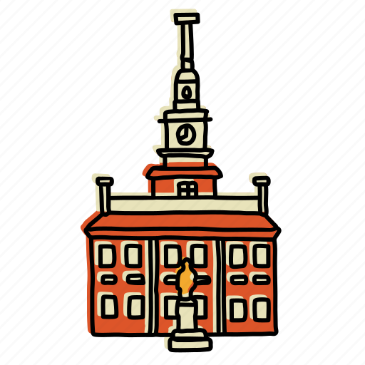 Buildings, founding fathers, independence hall, landmarks, pennsylvania, philadelphia, sketch icon - Download on Iconfinder
