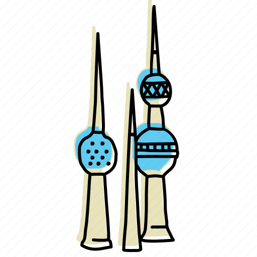 Buildings, city, kuwait, landmarks, middle eastern, sketch, towers icon - Download on Iconfinder