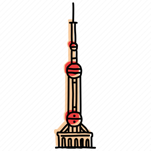 Asia, buildings, city, landmarks, oriental pearl tower, shanghai, sketch icon - Download on Iconfinder