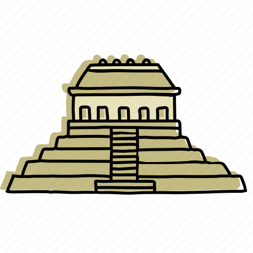 Buildings, landmarks, mayan, mexico, palenque, sketch, temple icon - Download on Iconfinder