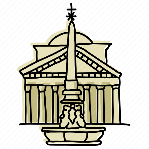 Architecture, buildings, italy, landmarks, pantheon, rome, sketch icon - Download on Iconfinder