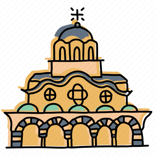 Building, buildings, bulgaria, church, landmarks, rila monastery, sketch icon - Download on Iconfinder