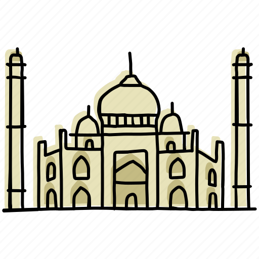 Agra, buildings, india, landmarks, palace, sketch, taj mahal icon - Download on Iconfinder