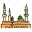 arabia, buildings, landmarks, mosque, prophets, saudi, sketch 