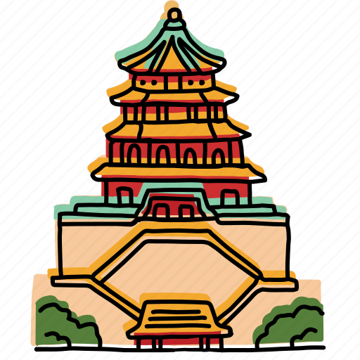 Asia, asian, buildings, japan, pagoda, sketch, summer palace icon - Download on Iconfinder