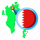 bahrain, asia, map, country, island, flag