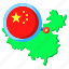 china, asia, map, country, state, flag 