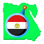 egypt, asia, map, country, region, flag 