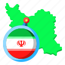 iran, asia, map, country, nation, flag