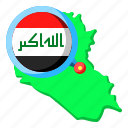 iraq, asia, map, country, state, flag