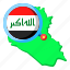 iraq, asia, map, country, state, flag 