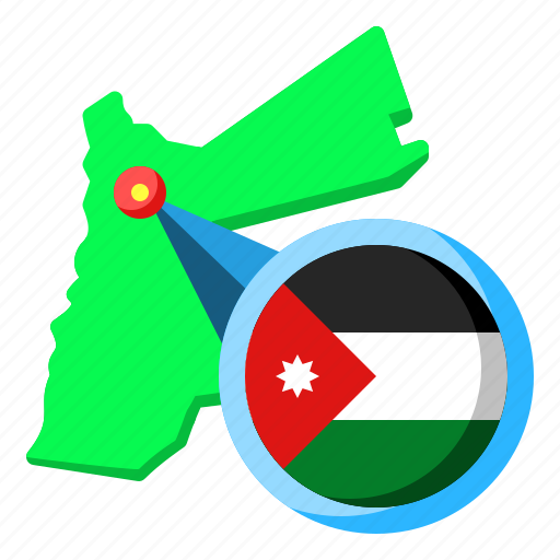 Jordan, asia, map, country, state, flag icon - Download on Iconfinder