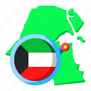 kuwait, asia, map, country, location, flag