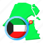 kuwait, asia, map, country, location, flag 