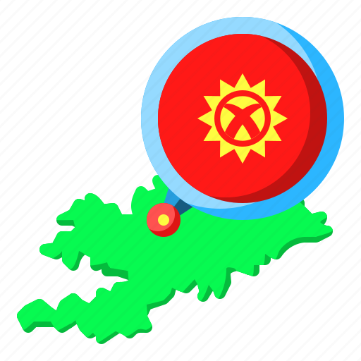 Kyrgyzstan, asia, map, country, state, flag icon - Download on Iconfinder