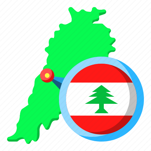 Lebanon, asia, map, country, location, flag icon - Download on Iconfinder