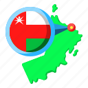 oman, asia, map, country, flag