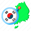 korea, asia, map, country, flag, south korea