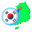 korea, asia, map, country, flag, south korea 