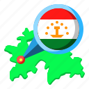 tajikistan, asia, map, country, state, flag