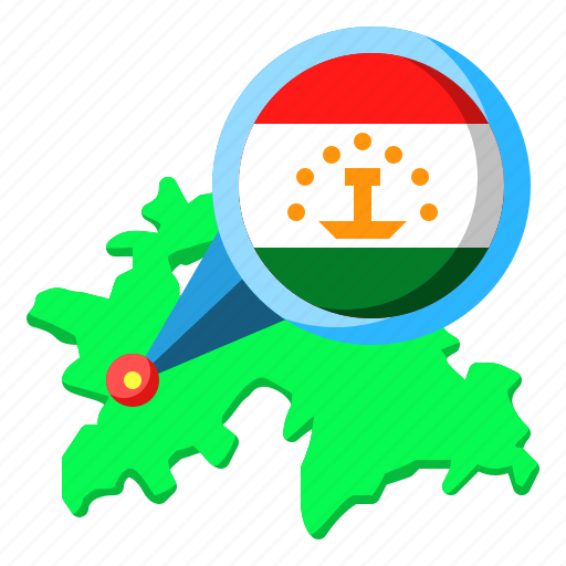 Tajikistan, asia, map, country, state, flag icon - Download on Iconfinder