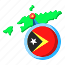 asia, map, country, location, timor leste, flag