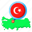 turkey, asia, map, country, location, flag 