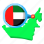 emirate, asia, map, country, flag, uni arab 