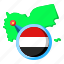 yemen, asia, map, country, flag 