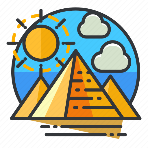 Egypt, monuments, pyramids, signatures, sun, world icon - Download on Iconfinder