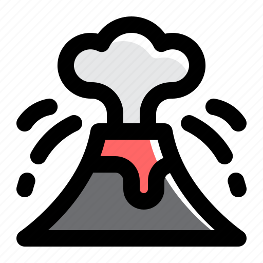 Volcano eruption, disaster, lava, climate change, world ozone day icon - Download on Iconfinder