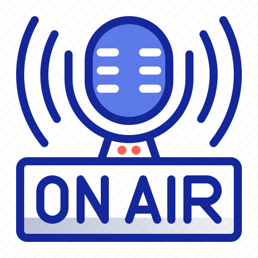 On air, podcast, broadcast, live, microphone icon - Download on Iconfinder