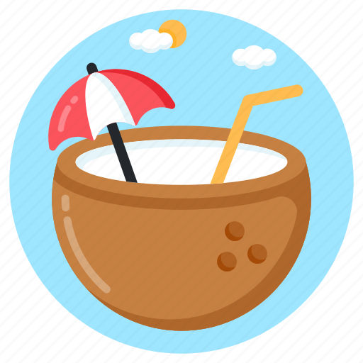 Coconut juice, beach drink, coconut drink, beverage, coconut water icon - Download on Iconfinder