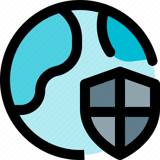Globe, protection, shield icon - Download on Iconfinder