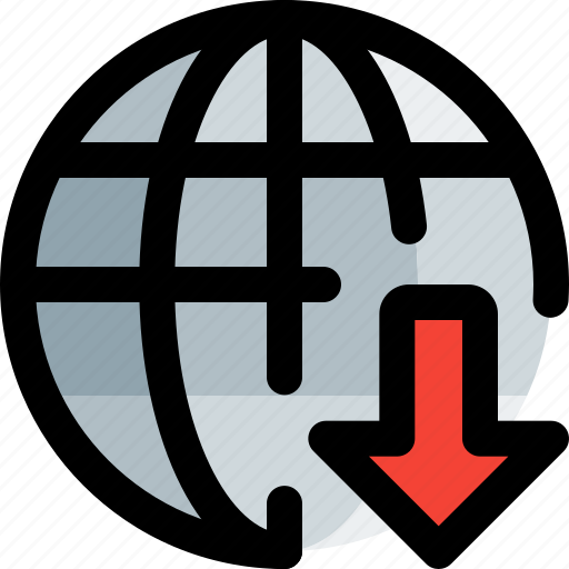 Worldwide, down, arrow icon - Download on Iconfinder