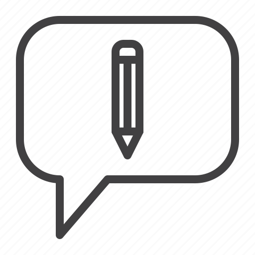 Speech, bubble, pen, message icon - Download on Iconfinder