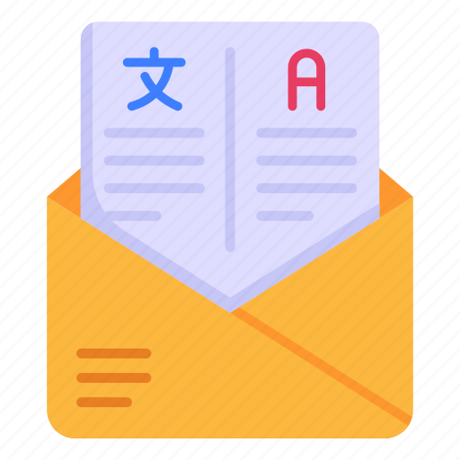 Translation message, mail translation, email, envelope, letter translation icon - Download on Iconfinder
