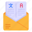 translation message, mail translation, email, envelope, letter translation 