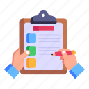 clipboard, checklist, to do, document, list