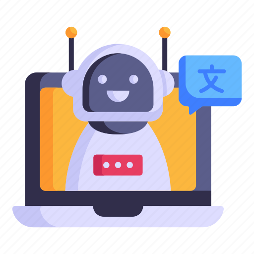 Robot translator, robot language, interpreter, machine translation, linguistics icon - Download on Iconfinder