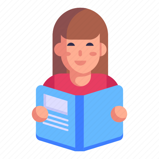 Book reading, learner, pupil, student, study icon - Download on Iconfinder