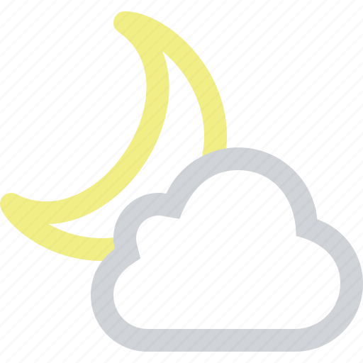 Partly, cloudy, night, weather, clouds, cloud, moon icon - Download on Iconfinder