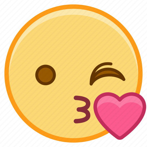 Emoji, emotion, face, heart, love, wink icon - Download on Iconfinder