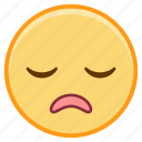 emoji, emotion, face, relief, sigh, tired
