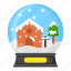 ball, christmas, crystal, snow, xmas, house, snow tree 