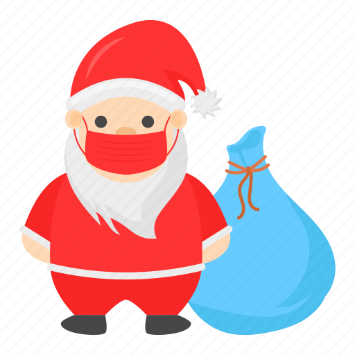 Santa, sack, bag, christmas, face mask, xmas icon - Download on Iconfinder