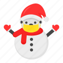 snowman, face mask, covered, hat, muffler