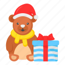 teddy, christmas, gift, present, package