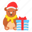 teddy, christmas, gift, present, package 